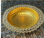 Crystal Design Metal Urli Bowl for Home Décor