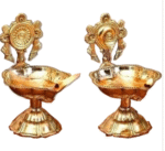Brass Shanku Chakra Deepam Shanku Chakra kuber Diya for Pooja Room