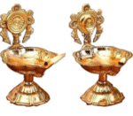 Brass shanku chakra diyas